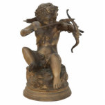 Cupid 2 Pin Photo Sculpture Button<br><div class="desc">Acrylic photo sculpture pin with an image of a gold figurine of cupid aiming his bow and arrow. In classical mythology, Cupid is the Roman god of desire, love, attraction and affection. He is often portrayed as the son of the love goddess Venus and the war god Mars. He is...</div>
