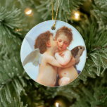 Cupid and Psyche Wedding Ornament<br><div class="desc">A beautiful keepsake for the bride and groom, this romantic ornament depicts Cupid and Psyche as children embraced in a kiss. The reverse side of the ornament is fully customizable to insert the names, date of marriage or start of a relationship, or other text desired. You may select a different...</div>