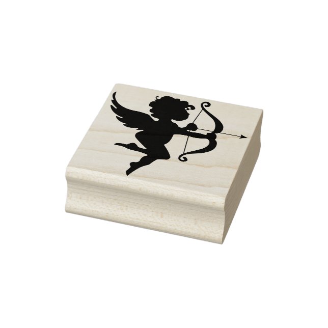 cupid angel silhouette art stamp (Stamp)