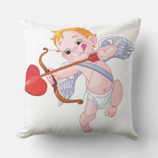 Cupid Angel Throw Pillow (Front)