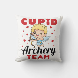 Cupid Archery Team Cute Valentine's Day Throw Pillow