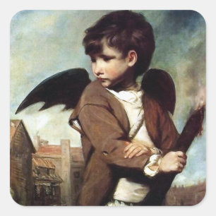 Cupid as a Link Boy Square Sticker