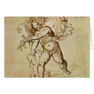Cupid avec un violon par Domenico Campagnola