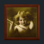 Cupid Awake Lithograph Gift Box<br><div class="desc">In classical mythology, Cupid (Latin Cupīdō [kʊˈpiːdoː], meaning "desire") is the god of desire, love, attraction and affection.He is often portrayed as the son of the love goddess Venus and the war god Mars. An 1897 “Cupid Awake” framed black-and-white photograph by M.B. Parkinson, has since been colorized. It depicts little...</div>