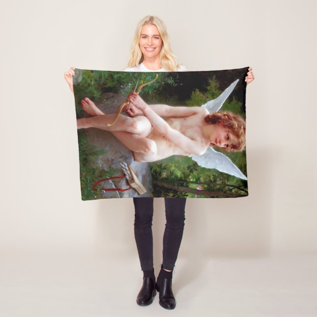 Cupid, Bouguereau Fleece Blanket (In Situ)