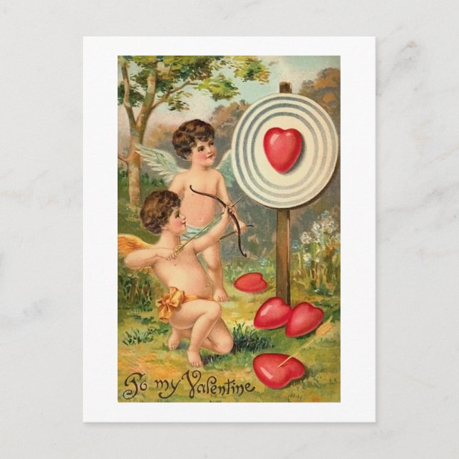 Cupid Bow and Arrow Heart Postcard (Front)