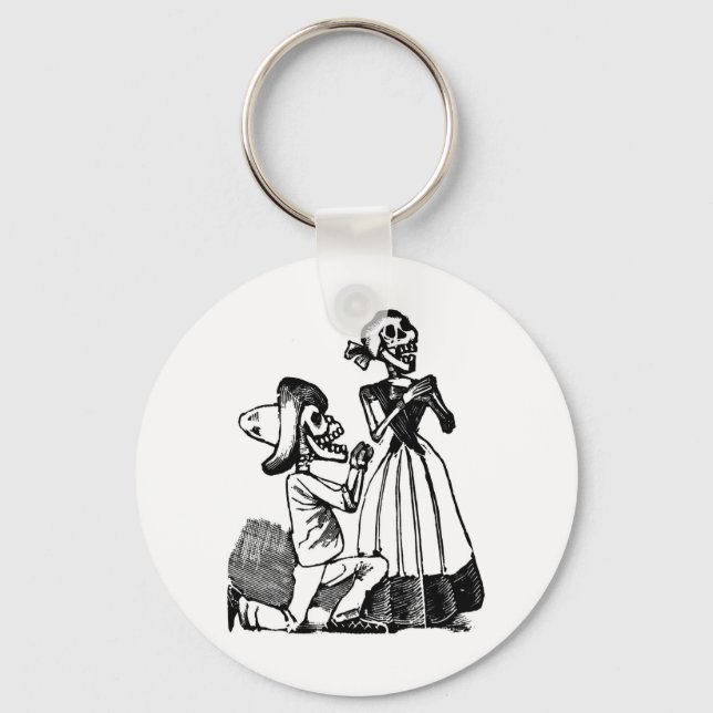 Cupid Calavera, Skeleton Lovers c. 1900s Keychain (Front)