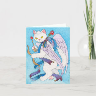 Cupid cat notecard
