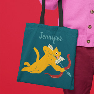 Cupid Cats Valentine's Day Personalized Tote Bag