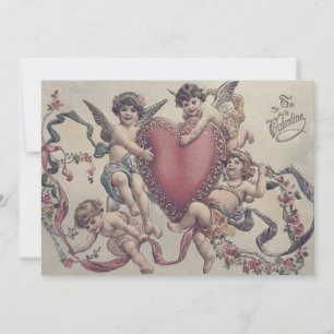 Cupid Cherub Angel Heart Faire-part de mariage