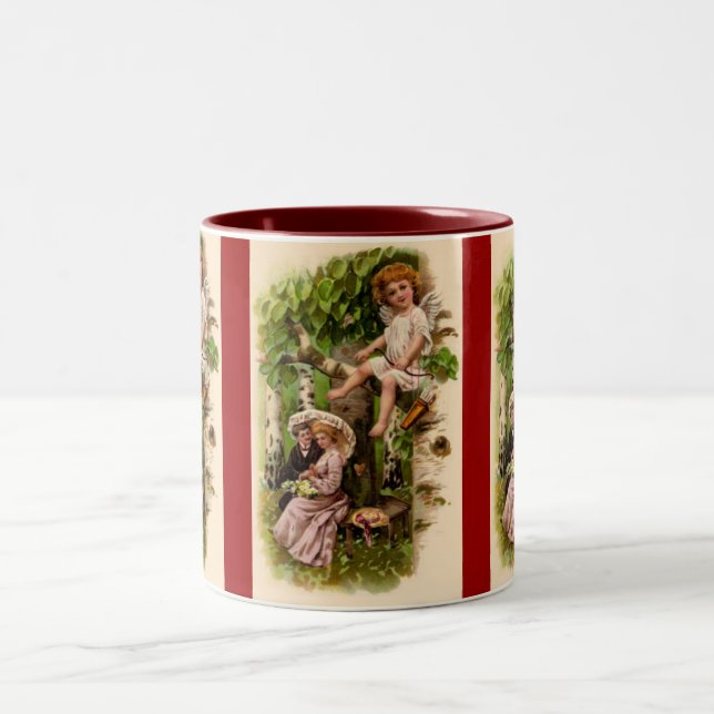 Cupid & Couple Vintage Valentine's Mug (Centre)