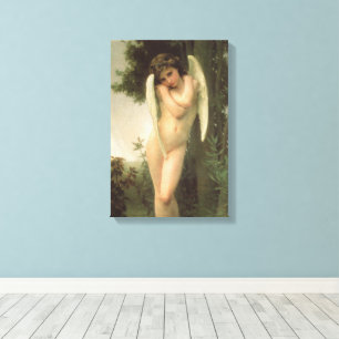 Cupid (Cupidon) Angel Portrait by Bouguereau Canvas Print