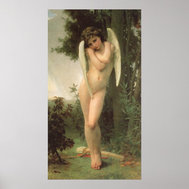 Cupid (Cupidon) Angel Portrait by Bouguereau Poster (Front)