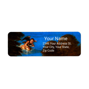 Cupid Dans le Ciel Bleu Tourne une Cascade de Fleu