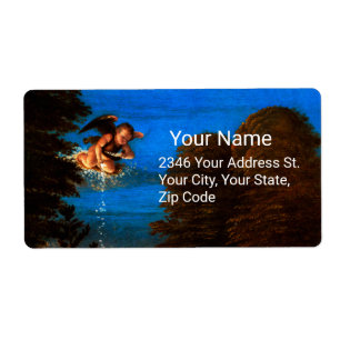 Cupid Dans le Ciel Bleu Tourne une Cascade de Fleu