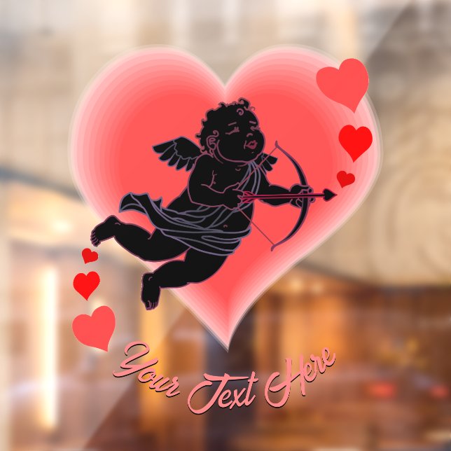 Cupid Decal Personalized Valentine's Window Cling (Sheet 2)