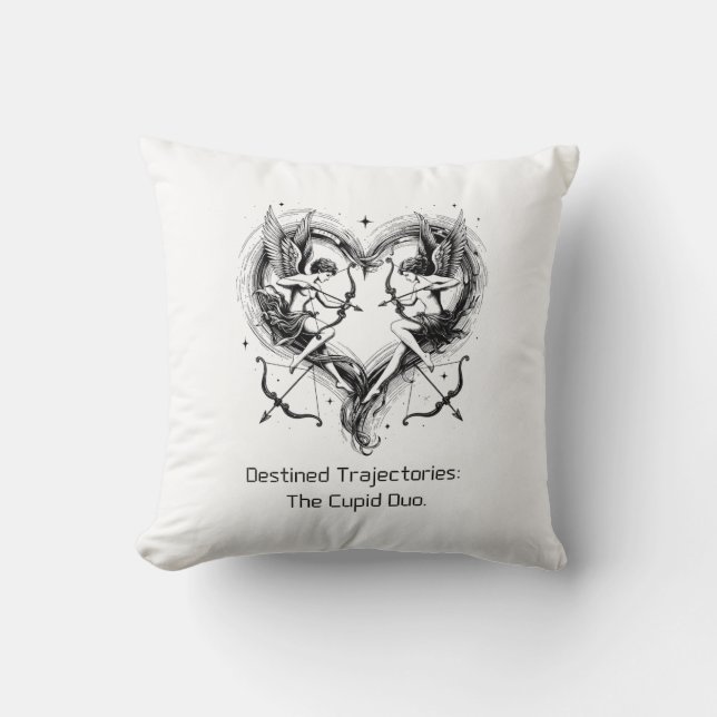 Cupid Duo T-Shirt Throw Pillow (Front)