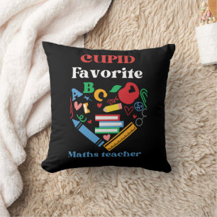Cupid favourite maths teacher valentines day , throw pillow