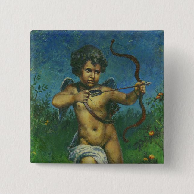 Cupid fresco Design 2 Inch Square Button (Front)