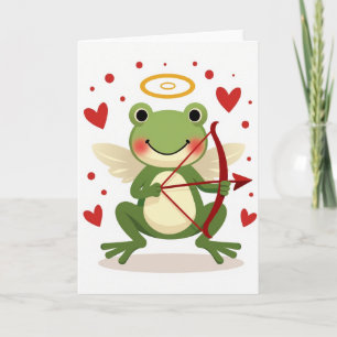 Cupid Frog Valentine Love Card