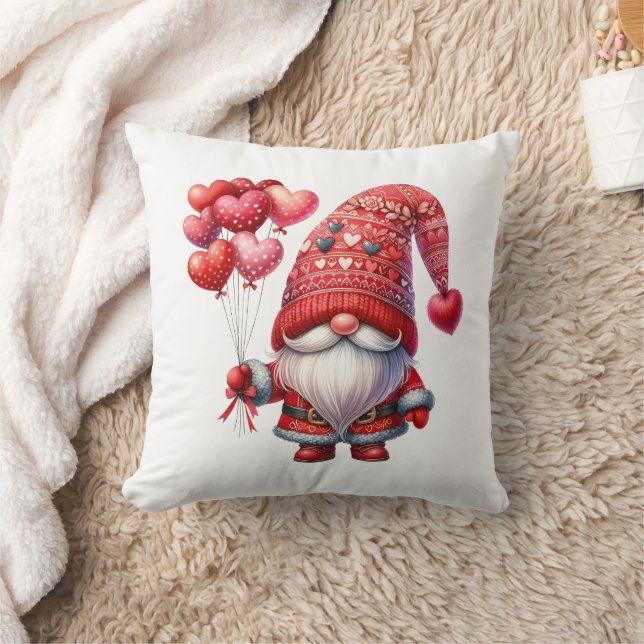 Cupid Gnome Valentine’s Day Throw Pillow (Blanket)