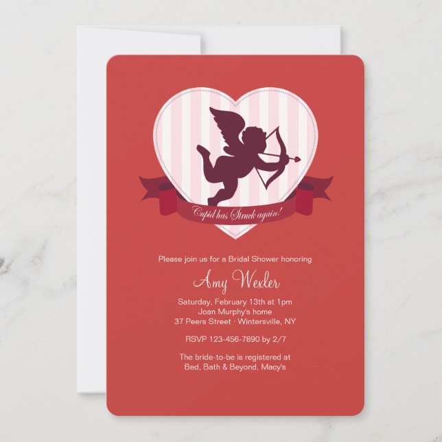 Cupid Has Struck Again Invitation (Front)