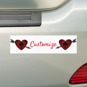 Cupid Heart Black Spade Thunder_Cove Bumper Sticker