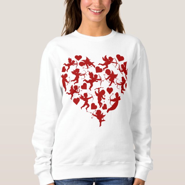 Cupid Hearts Valentine's Day Romantic Sweatshirt (Front)