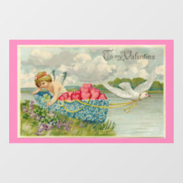  Cupid  In Boat Window Cling
