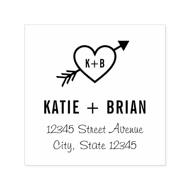 Cupid Initials Return Address Self-Inking Stamp (Design)