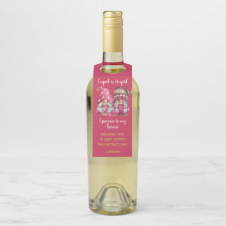 Cupid Is Stupid Girl Gnomes Galantine Bottle Tag