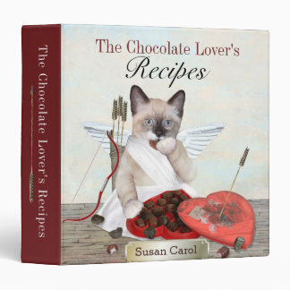Cupid Kitten Personalized Chocolate Lovers Binder