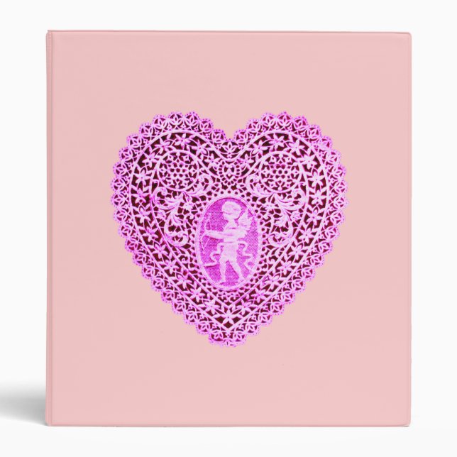CUPID LACE HEART  , pink Binder (Front)