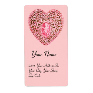 CUPID LACE HEART,pink red