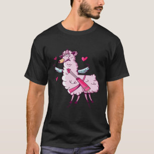 Cupid Llama Valentines Day T-Shirt
