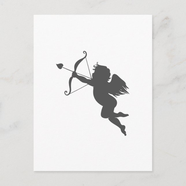 Cupid love silhouette postcard (Front)