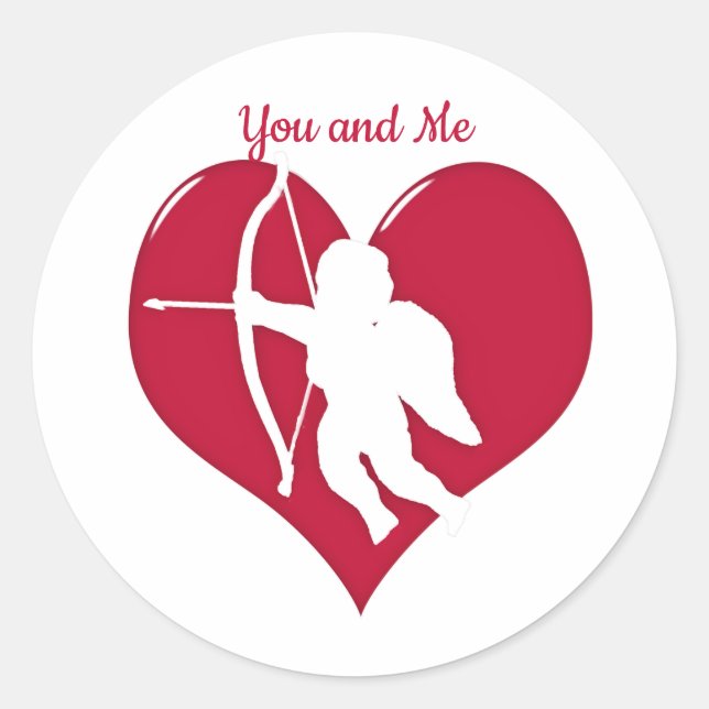 Cupid Love Valentine's Day  Classic Round Sticker (Front)