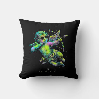 Cupid of Love Neon Throw Pillow