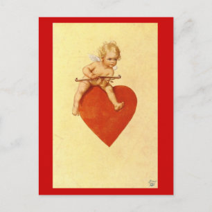 Cupid on a Heart -  Postcard