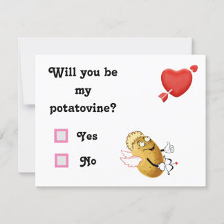 Cupid Potato Vine Check Yes or No Holiday Card