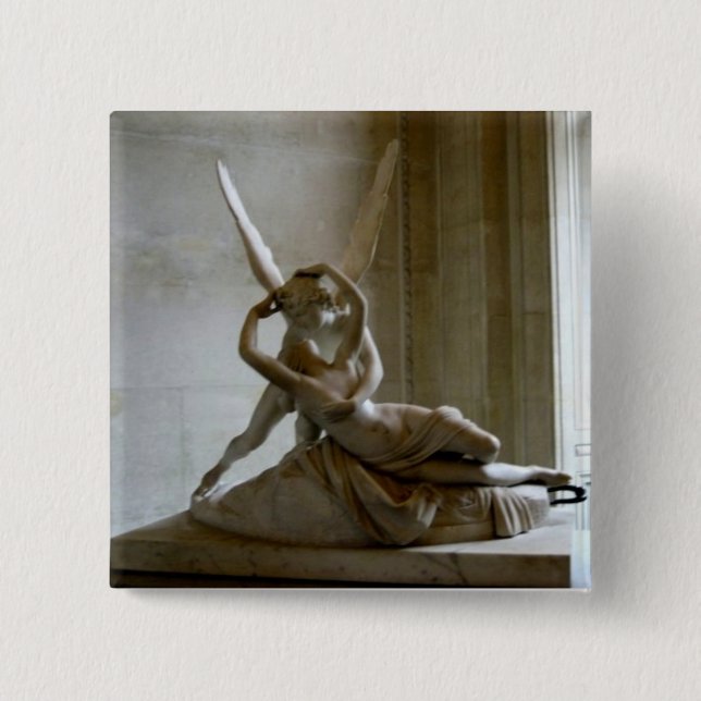 Cupid + Psyche 2 Inch Square Button (Front)