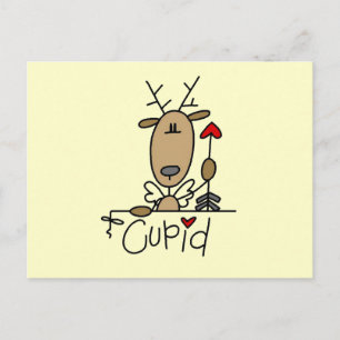 Cupid Reindeer Christmas Tshirts and Gifts Holiday Postcard