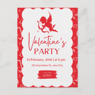 ​"Cupid’s Arrow" – Vibrant Modern Valentine’s Part Holiday Postcard