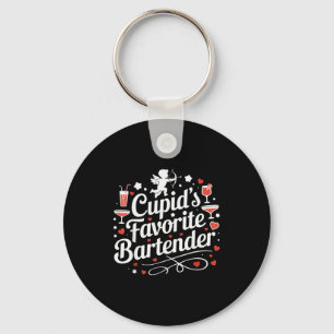 Cupid’s Favorite Bartender Funny Valentine Drink D Keychain