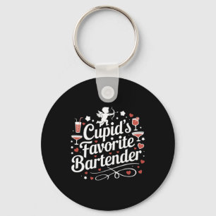 Cupid’s Favorite Rtender Funny Valentine Drink Des Keychain
