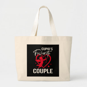 Cupid’s Favourite Couple - Funny Valentine’s Day  Large Tote Bag