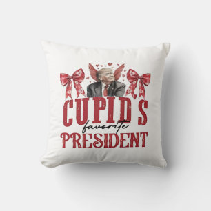 Cupid’s Favourite President Valentine Trump  Throw Pillow