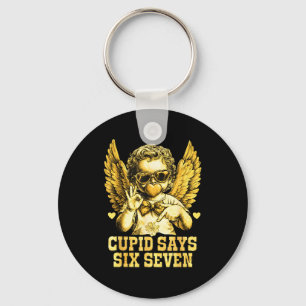 Cupid Says Six Seven Funny Valentine 67 Meme Men W Keychain