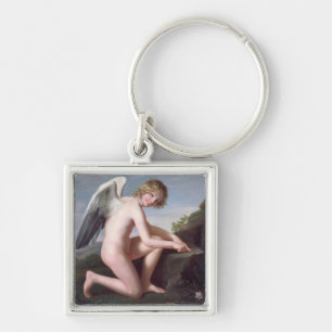 Cupid sharpening his arrows, 1798 (oil on canvas) keychain