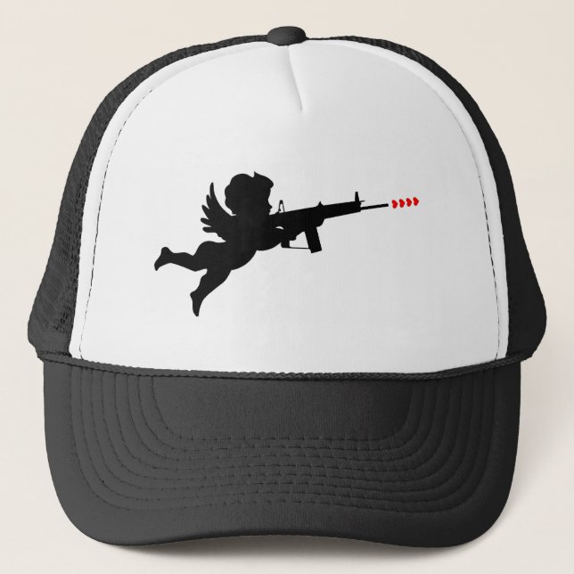 cupid shooting trucker hat (Front)